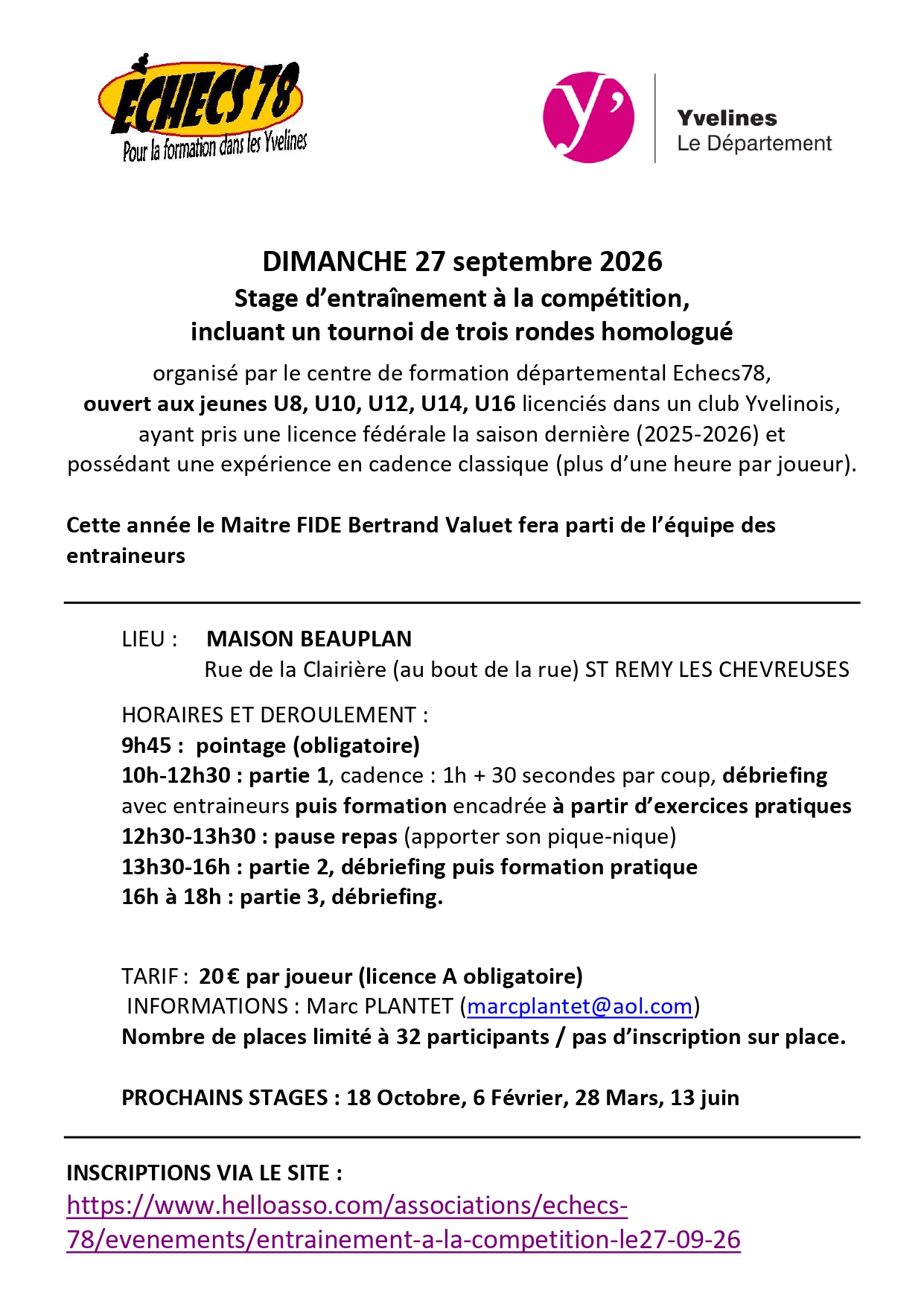 stage septembre